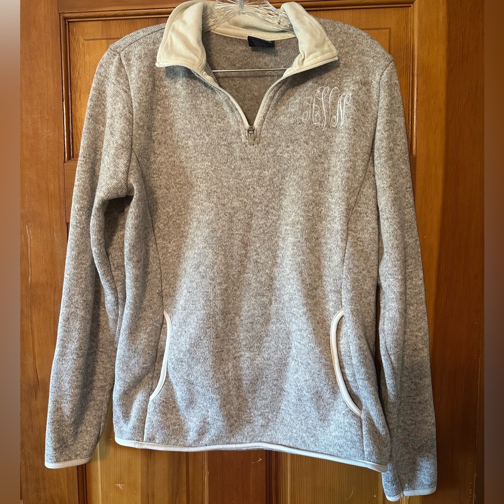 Monogrammed - AVN - Charles River Apparel Light Gray Pullover